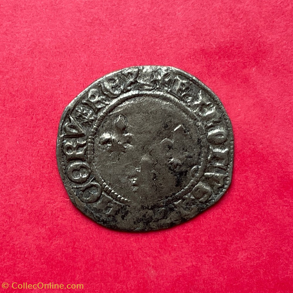 Petit blanc aux 3 lys 1ere émission Charles VII monnaies europe medievale france royales petit blanc aux 3 lys 1ere emission charles vii