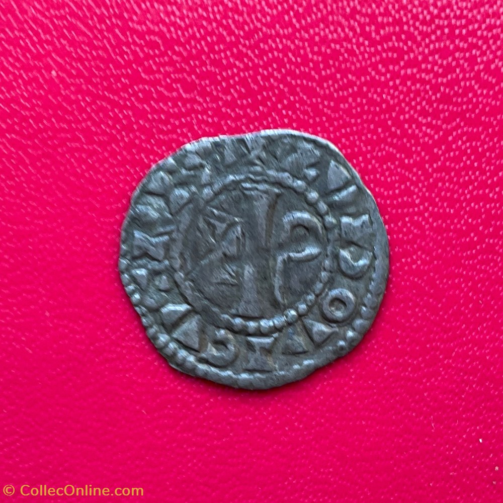 monnaies europe medievale france royales denier chateau landon 6eme type louis vi