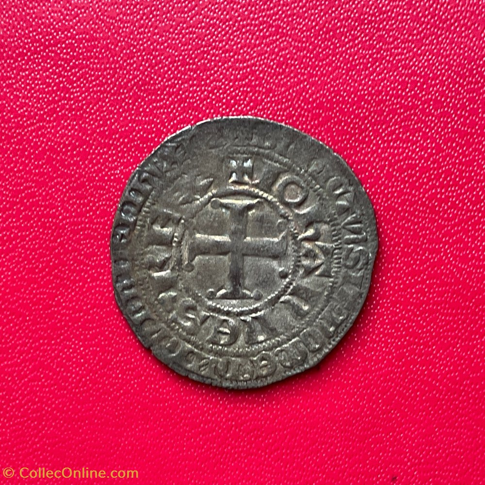 Gros au chatel fleurdelisé Jean II monnaies europe medievale france royales gros au chatel fleurdelise jean ii