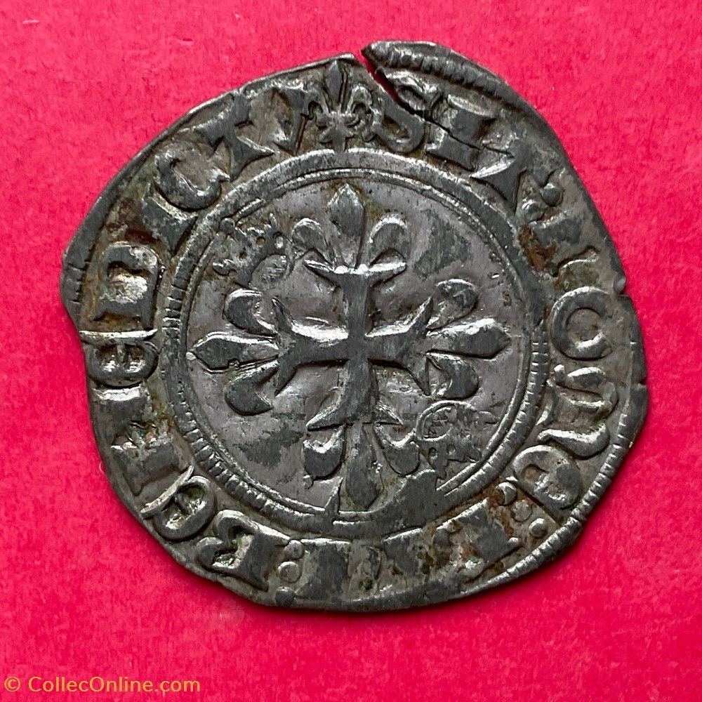 monnaies europe medievale france royales gros dit florette charles vi 3eme emission