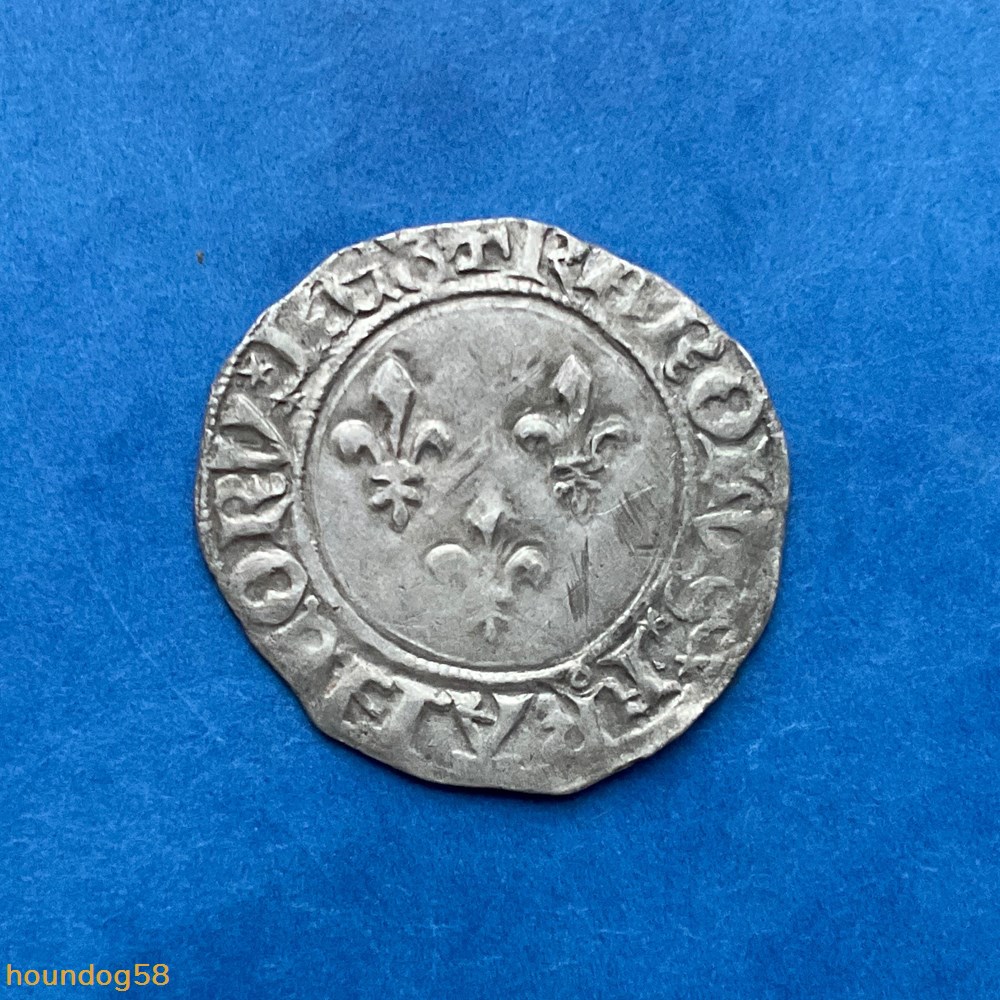 Blanc aux 3 lys 1ere émission Charles VII monnaies europe medievale france royales blanc aux 3 lys 1ere emission charles vii