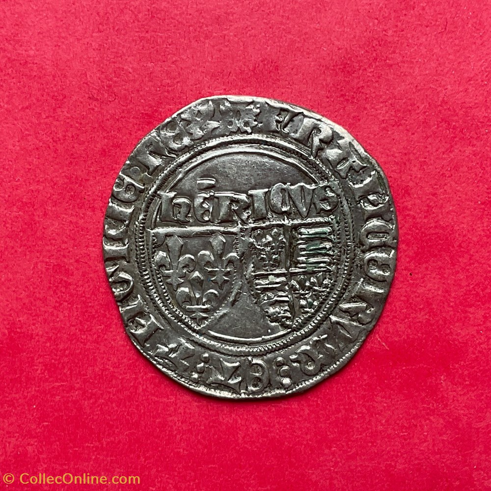 Blanc aux écus Henri VI Le Mans monnaies europe medievale france royales blanc aux ecus henri vi le mans