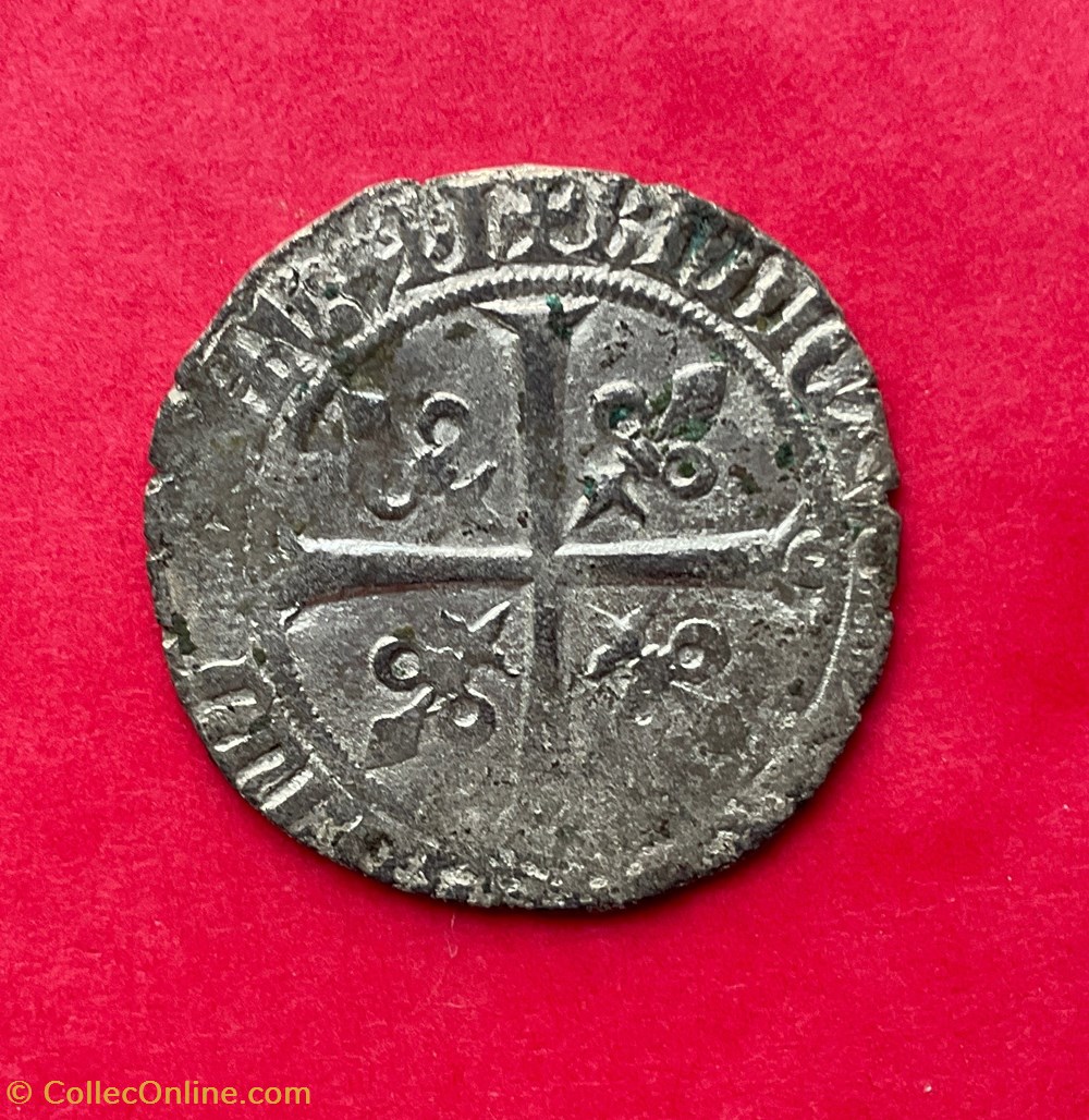 Gros à la fleur de lys ( patte d’oie) Jean II 3ème émission monnaies europe medievale france royales gros a la fleur de lys patte d oie jean ii 3eme emission