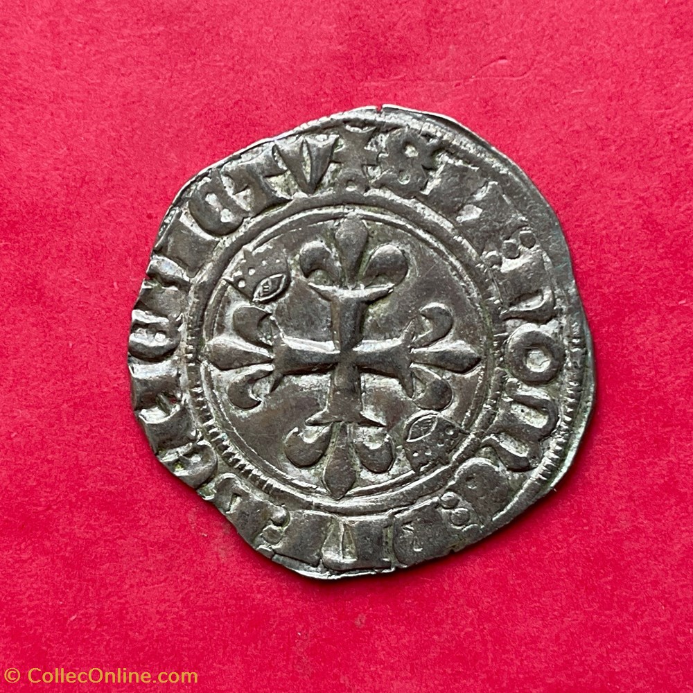 monnaies europe medievale france royales gros dit florette charles vi 2eme emission paris