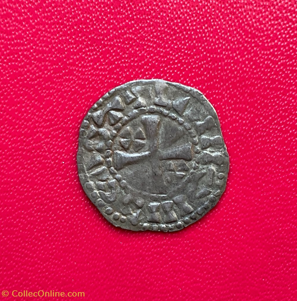 monnaies europe medievale france royales denier chateau landon 6eme type louis vi