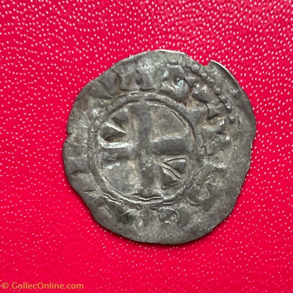 monnaies europe medievale france royales denier etampes 5eme type louis vi