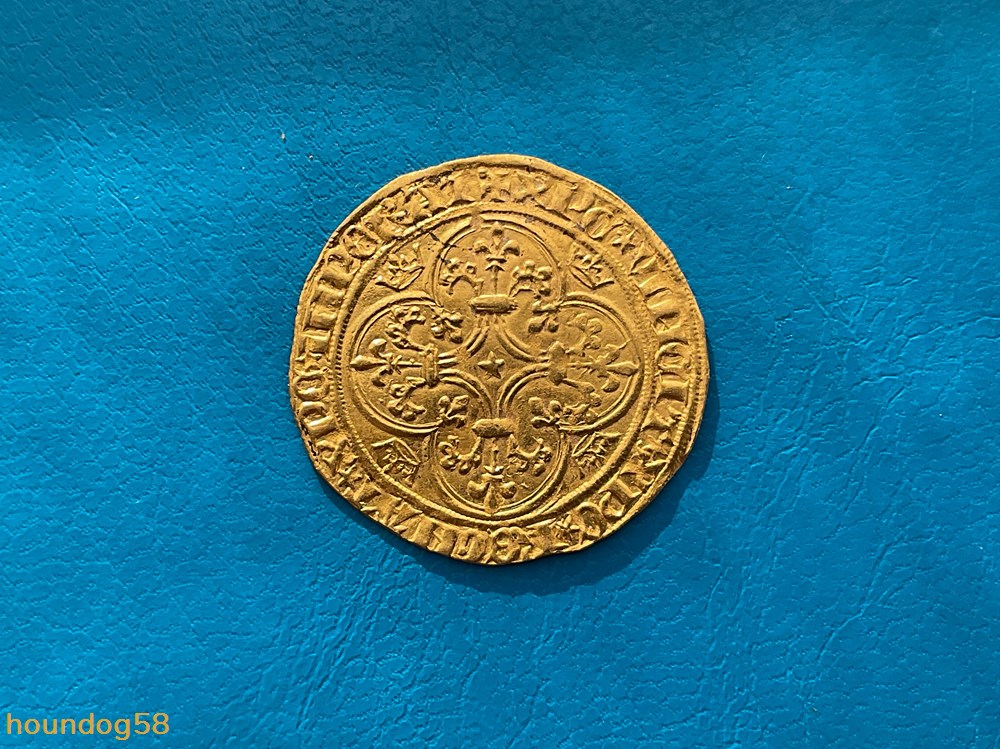 Écu d’or 1ere émission Charles VI variante monnaies europe medievale france royales ecu d or 1ere emission charles vi variante