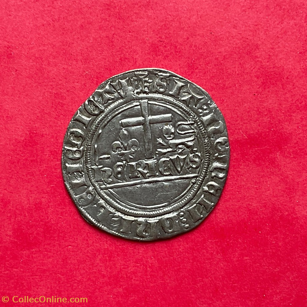 Blanc aux écus Henri VI Le Mans monnaies europe medievale france royales blanc aux ecus henri vi le mans