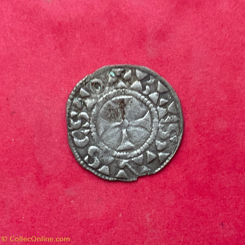 monnaies europe medievale france feodales comte de blois denier thibaut le tricheur ou eudes ier