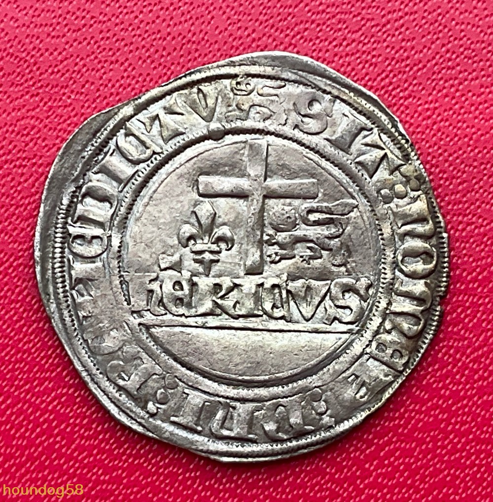 Blanc aux écus Henri VI Rouen monnaies europe medievale france royales blanc aux ecus henri vi rouen