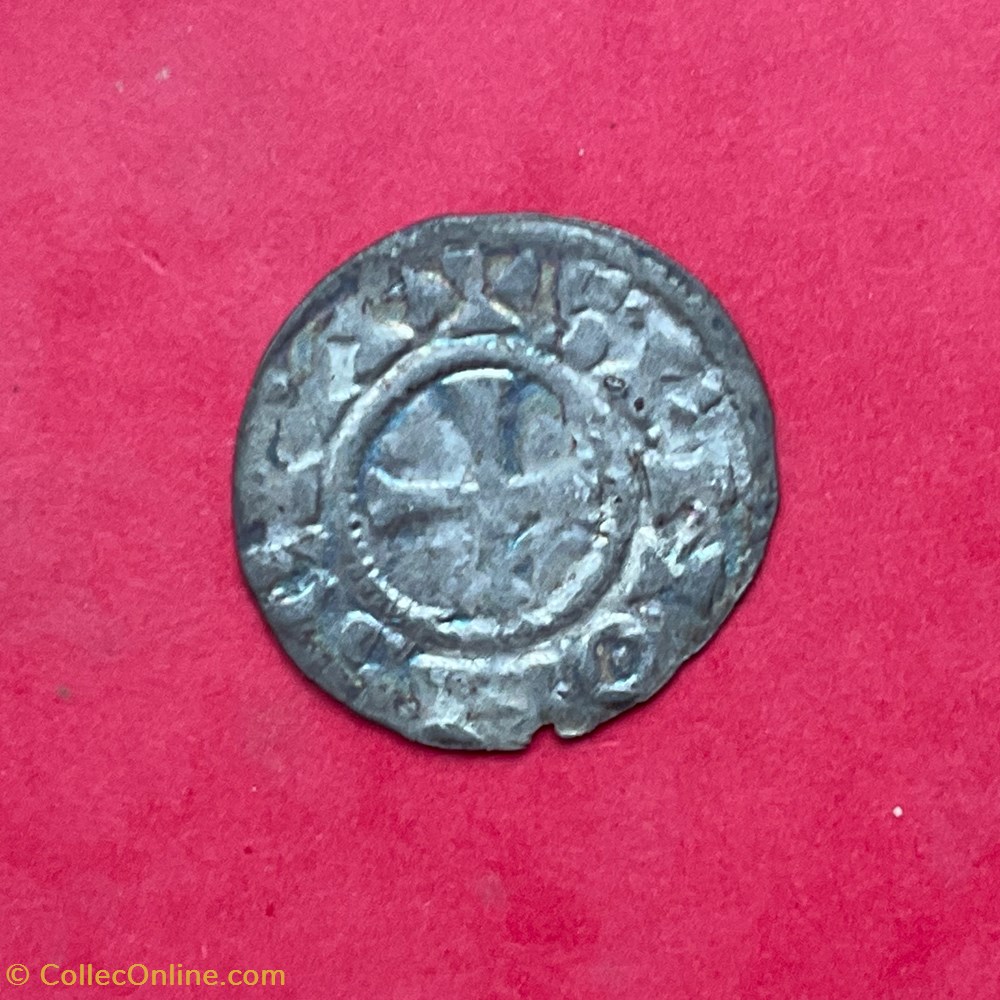 monnaies europe medievale france feodales denier anonyme au monogramme degenere eudes provins et sens