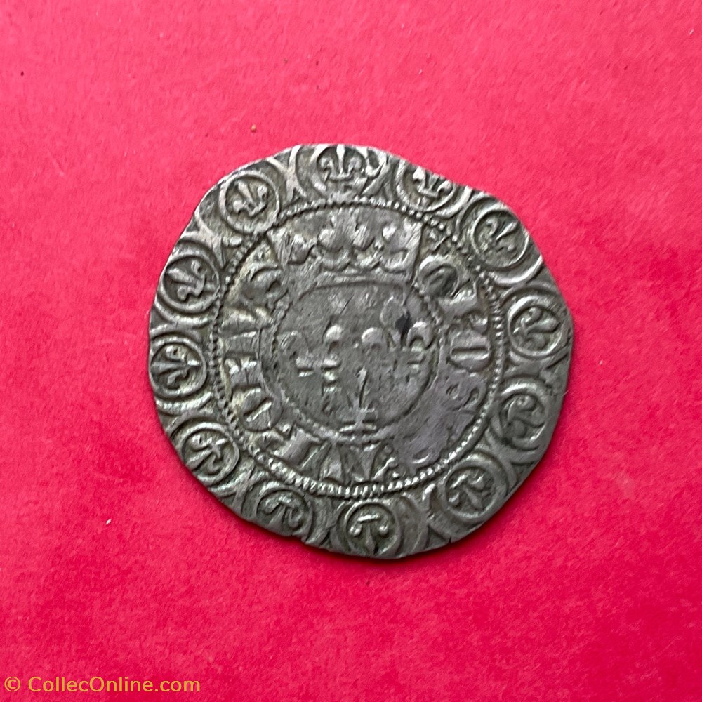 monnaies europe medievale france royales gros aux lis sous une couronne charles vi