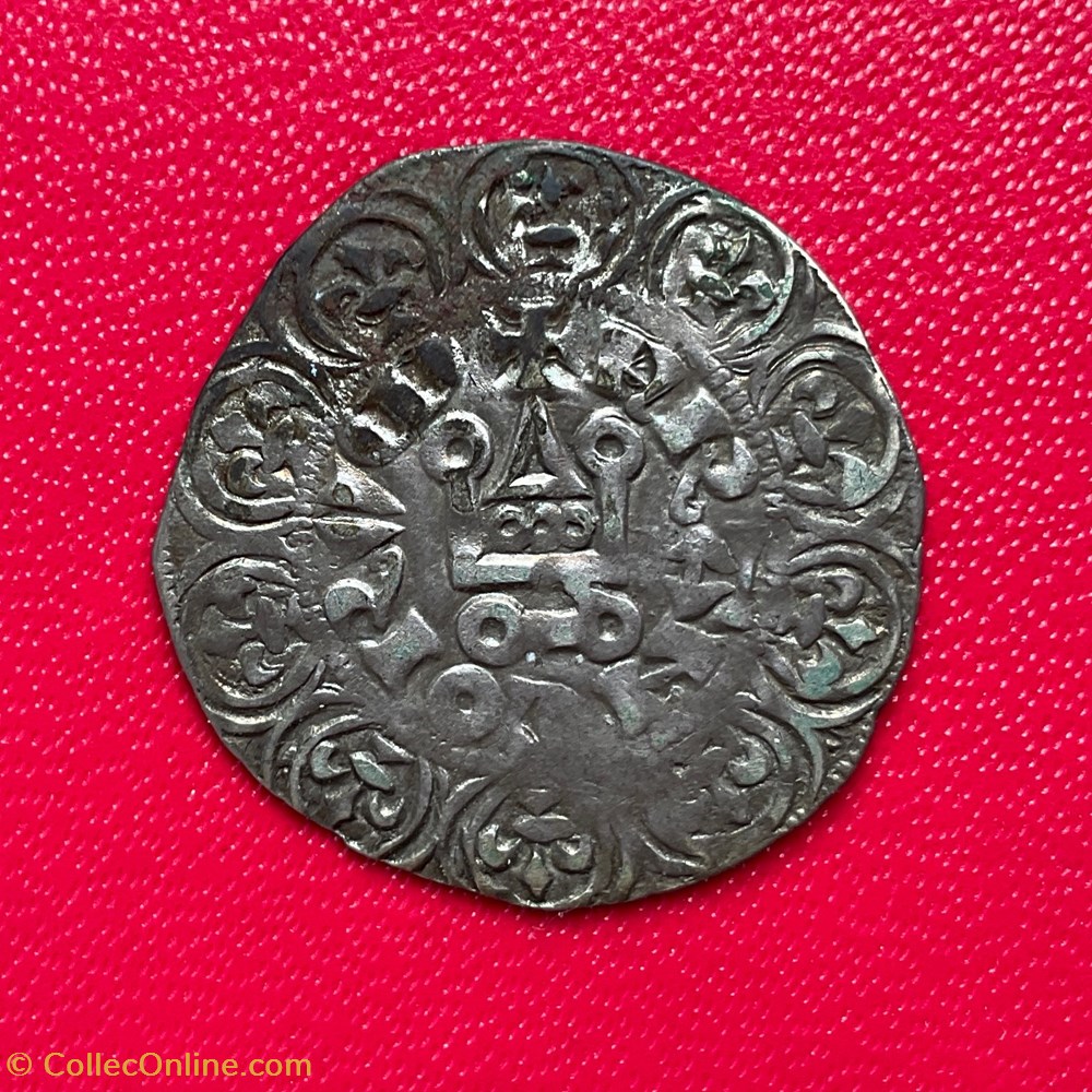 Maille blanche Charles IV 2eme émission monnaies europe medievale france royales maille blanche charles iv 2eme emission