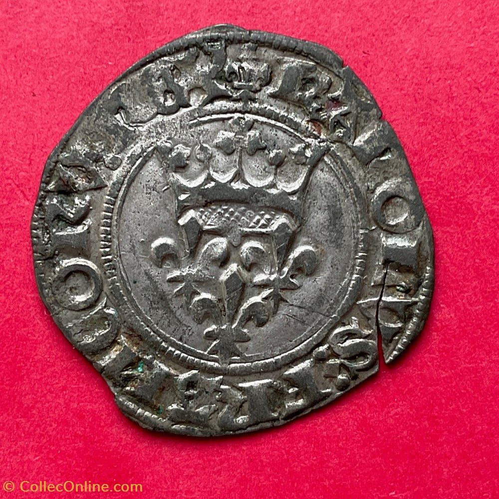 monnaies europe medievale france royales gros dit florette charles vi 3eme emission