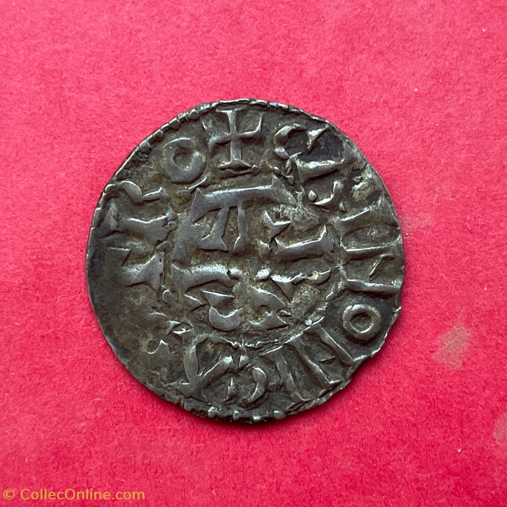 monnaies europe medievale france feodales chinon et tours denier au monogramme de charles