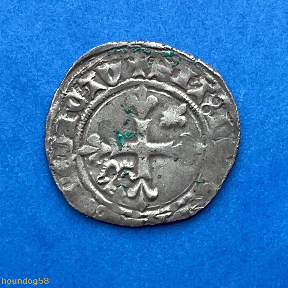 monnaies europe medievale france feodales duche de bourgogne gros jean sans peur croix fleurdelisee