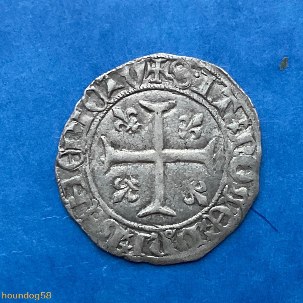 Blanc aux 3 lys 1ere émission Charles VII monnaies europe medievale france royales blanc aux 3 lys 1ere emission charles vii