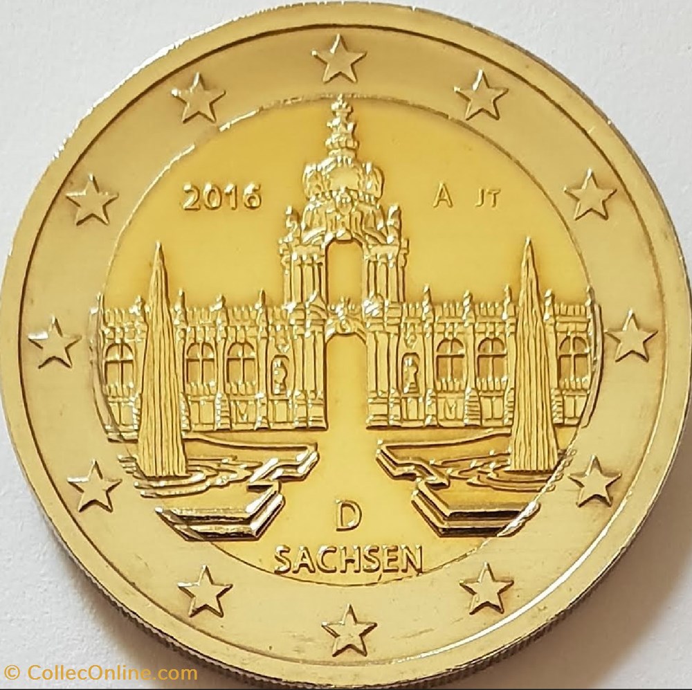 2 Euros Présidence de la Saxe au Bundesrat 2016 D Munich monnaies allemagne 2 euros presidence de la saxe au bundesrat 2016 d munich