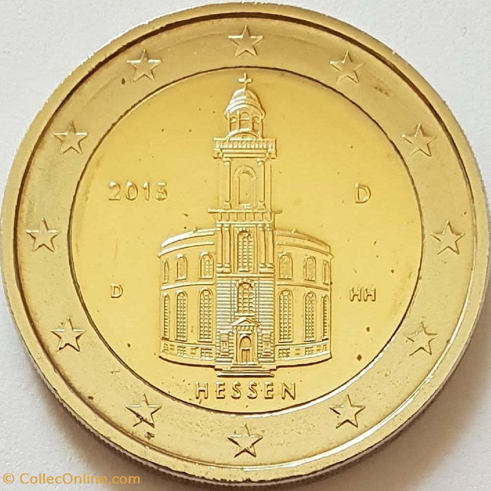 2 Euros Présidence de la Hesse au Bundesrat 2015 F Stuttgart monnaies allemagne 2 euros presidence de la hesse au bundesrat 2015 f stuttgart