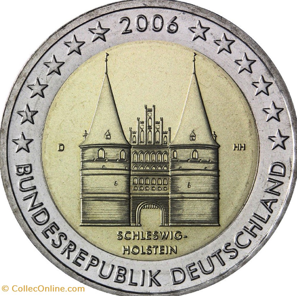 2 Euros Présidence du Schleswig-Holstein 2006 G Karlsruhe monnaies allemagne 2 euros presidence du schleswig holstein 2006 g karlsruhe