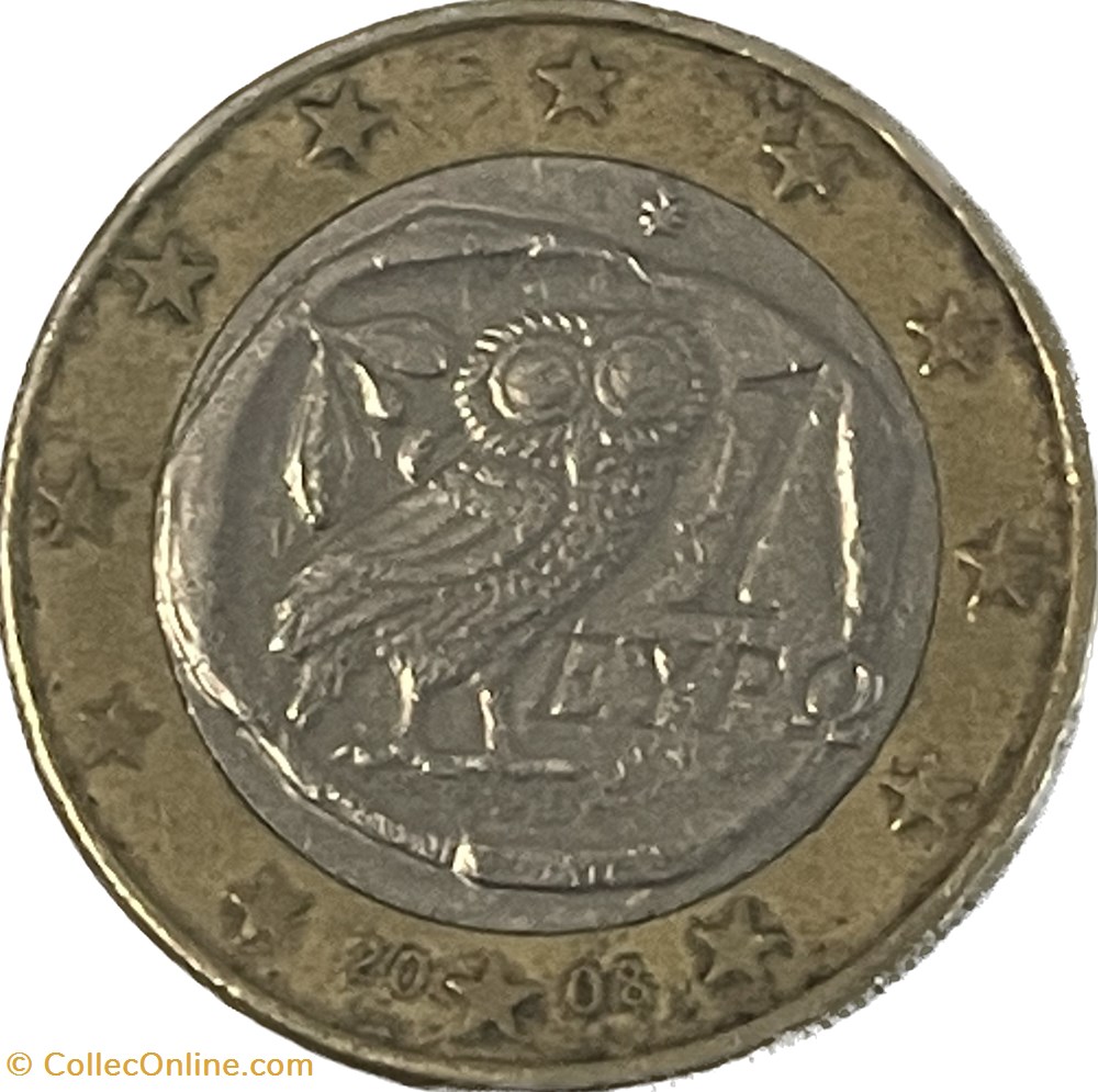 1 Euro 2008 2e carte monnaies euros grece 1 euro 2008 2e carte