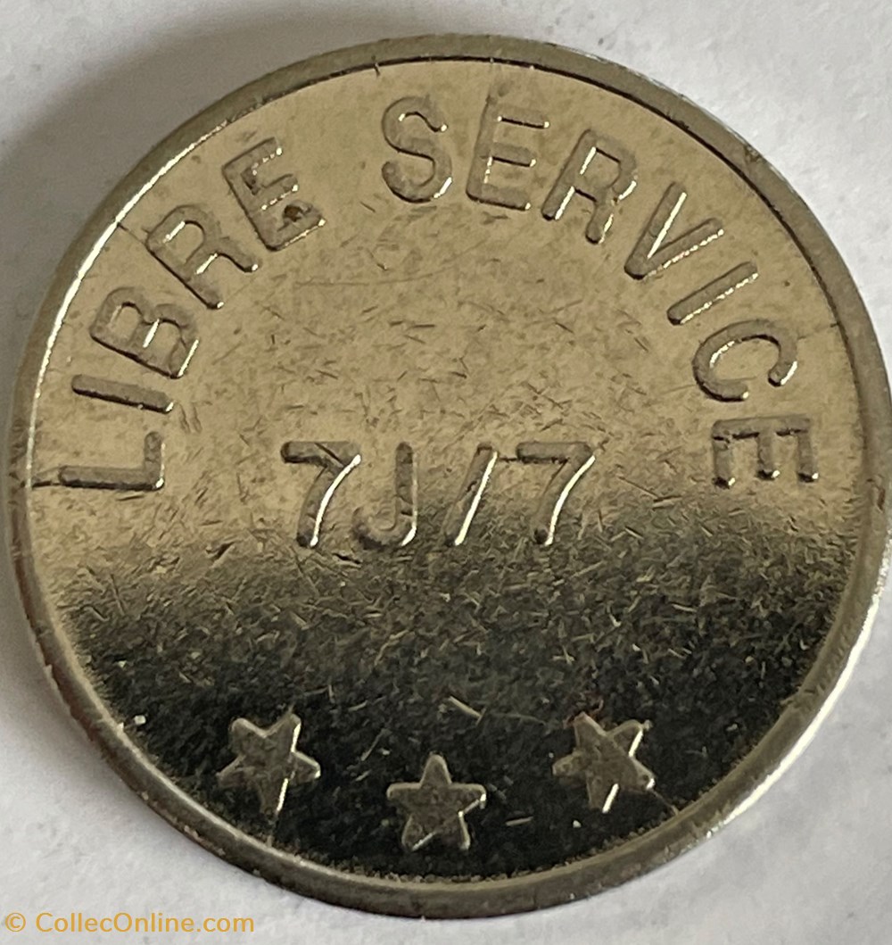 Jeton de Lavage voiture 7/7 24/24 monnaies paranumismatique jetons poids jeton de lavage voiture 7 7 24 24