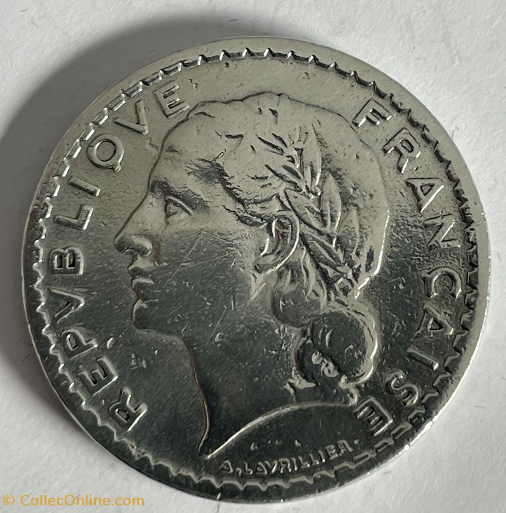 monnaies monde france 5 francs lavrillier 1952