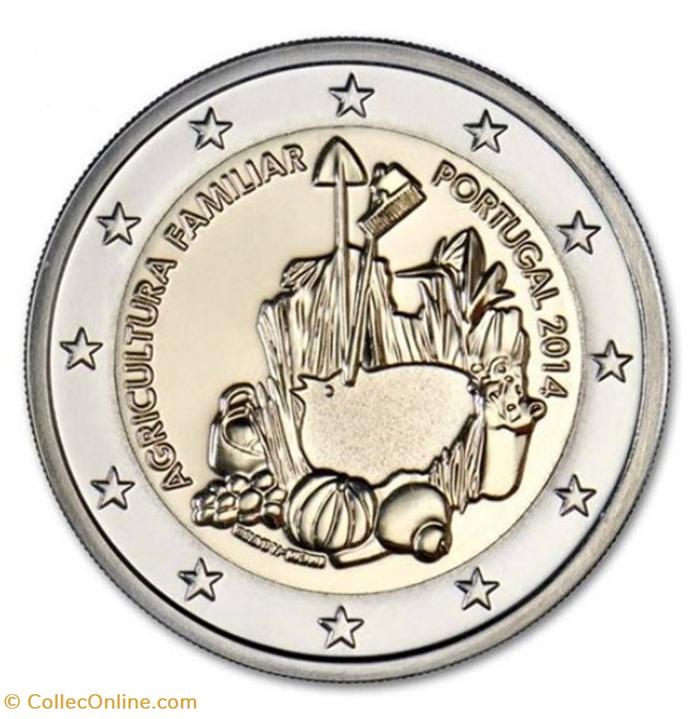 monnaies portugal 2 euros annee internationale de agriculture familiale 2014