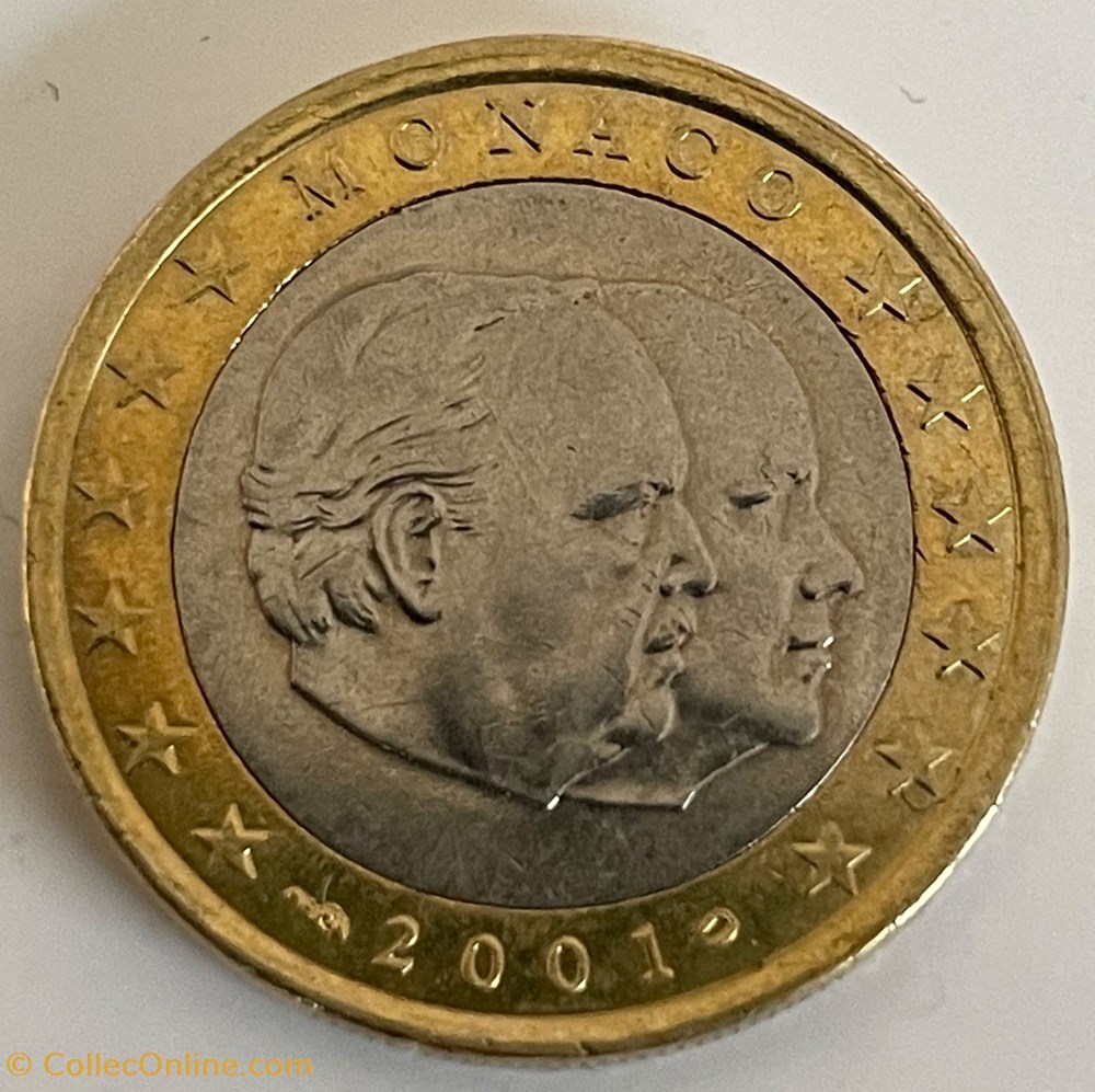 1 Euro 2001 monnaies euros a monaco 1 euro 2001