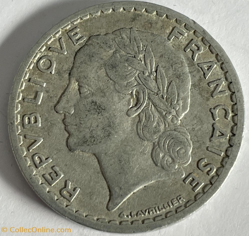 5 francs Lavrillier 1946 B monnaies monde france 5 francs lavrillier 1946 b