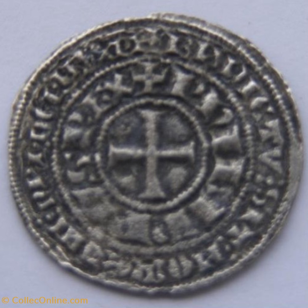 Philippe IV - Gros Tournoi à l"O" Rond monnaies europe medievale france royales philippe iv gros tournoi a l o rond