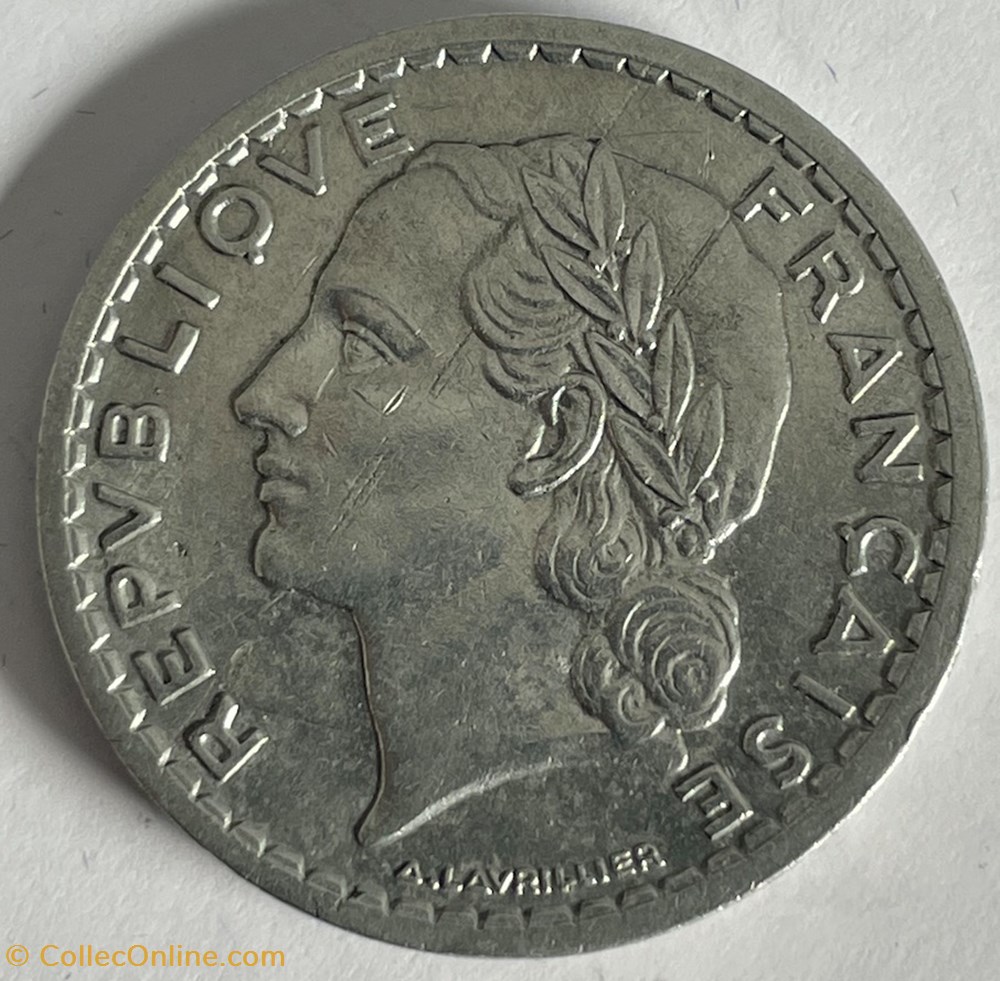 5 francs Lavrillier 1947 B monnaies monde france 5 francs lavrillier 1947 b