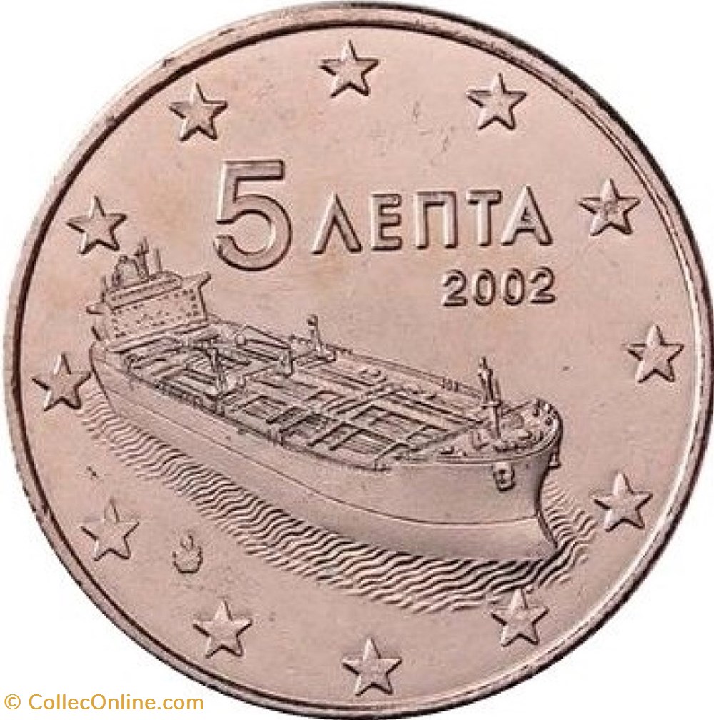 5 cents 2002 monnaies euros a grece 5 cents 2002