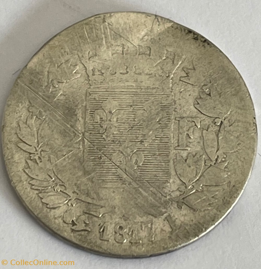 1/2 franc Louis XVIII 1817 L monnaies monde france 1 2 franc louis xviii 1817 l