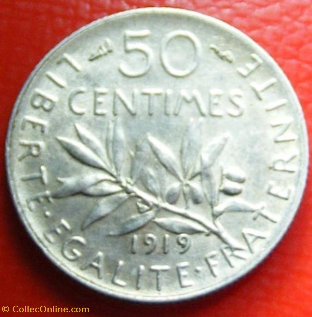 monnaies monde france 50 centimes semeuse 1919