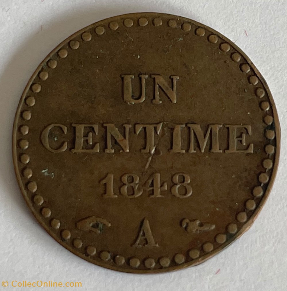 1 centime Dupré 1848 Paris monnaies monde france 1 centime dupre 1848 paris