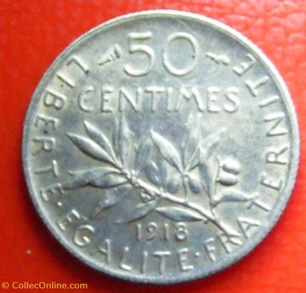 monnaies monde france 50 centimes semeuse 1918