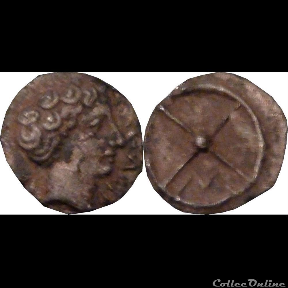 Obole à l'ethnique et au M monnaie antique gauloise obole a ethnique et au m