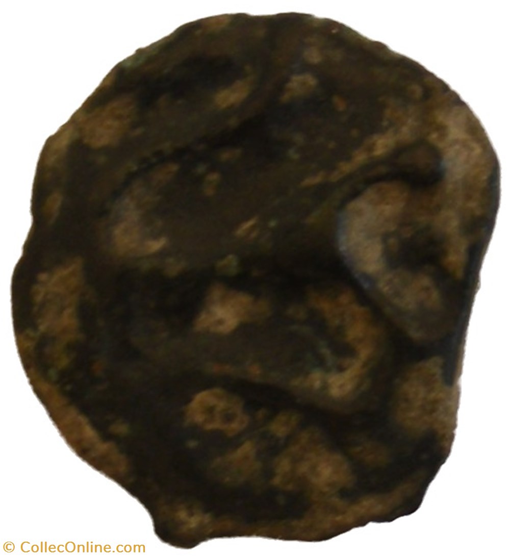 Potin au cheval filiforme, “type de la Tène” monnaies antiques celtes potin au cheval filiforme type de la tene