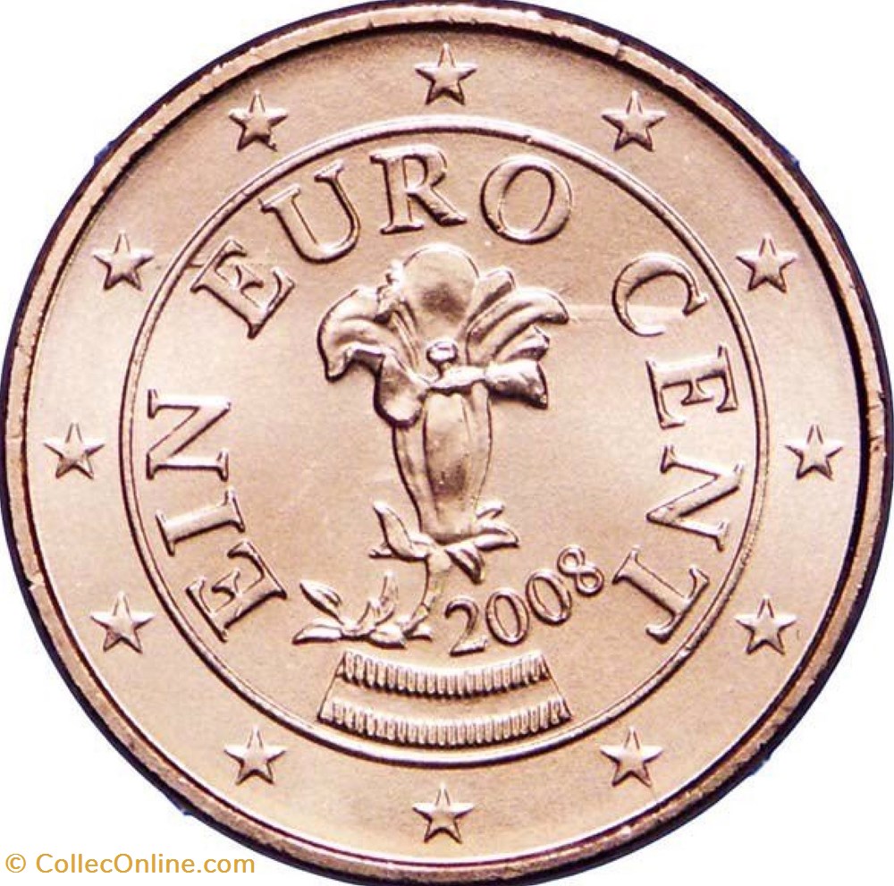 monnaies euros a autriche 1 cent 2002