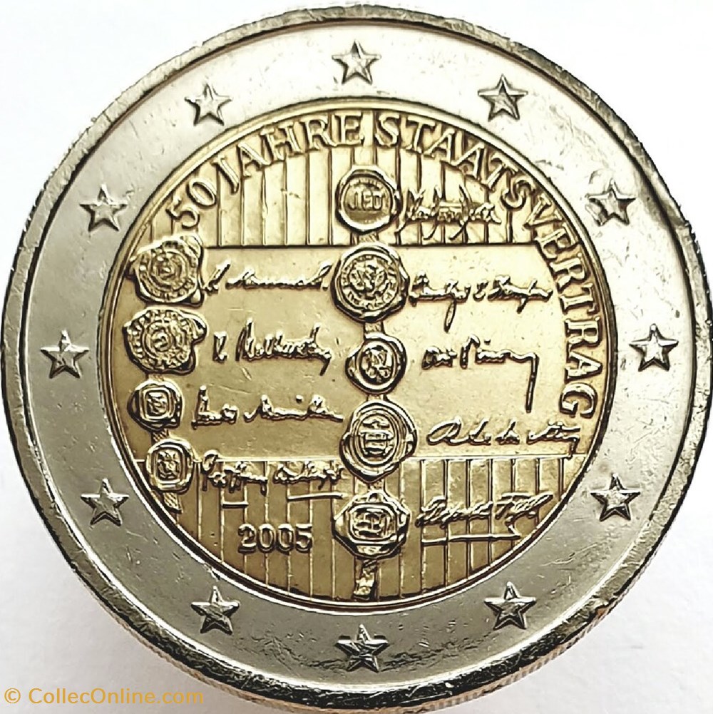 2 Euros 50e anniversaire du Traité d'État autrichien monnaies autriche 2 euros 50e anniversaire du traite etat autrichien