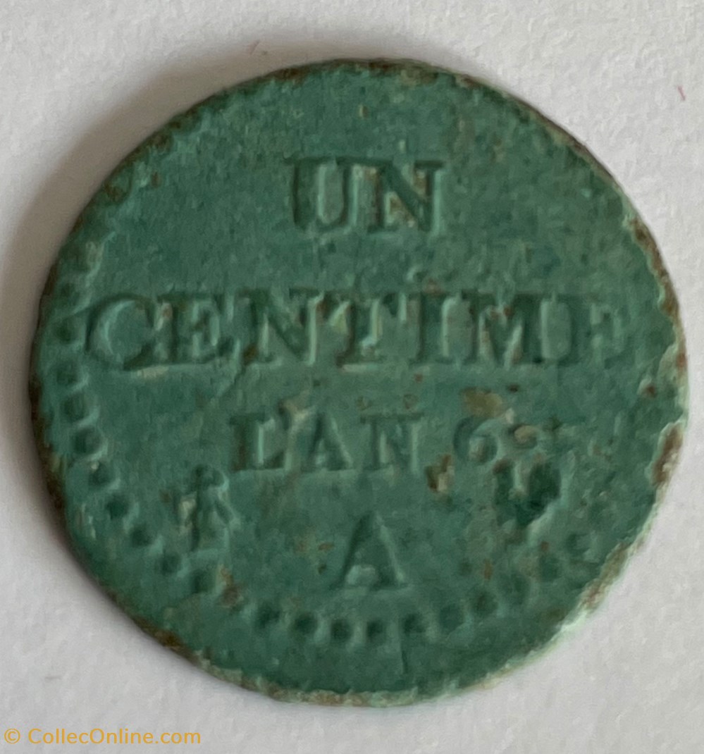 1 centime Dupré AN6 "6 normal" monnaies monde france 1 centime dupre an6 6 normal