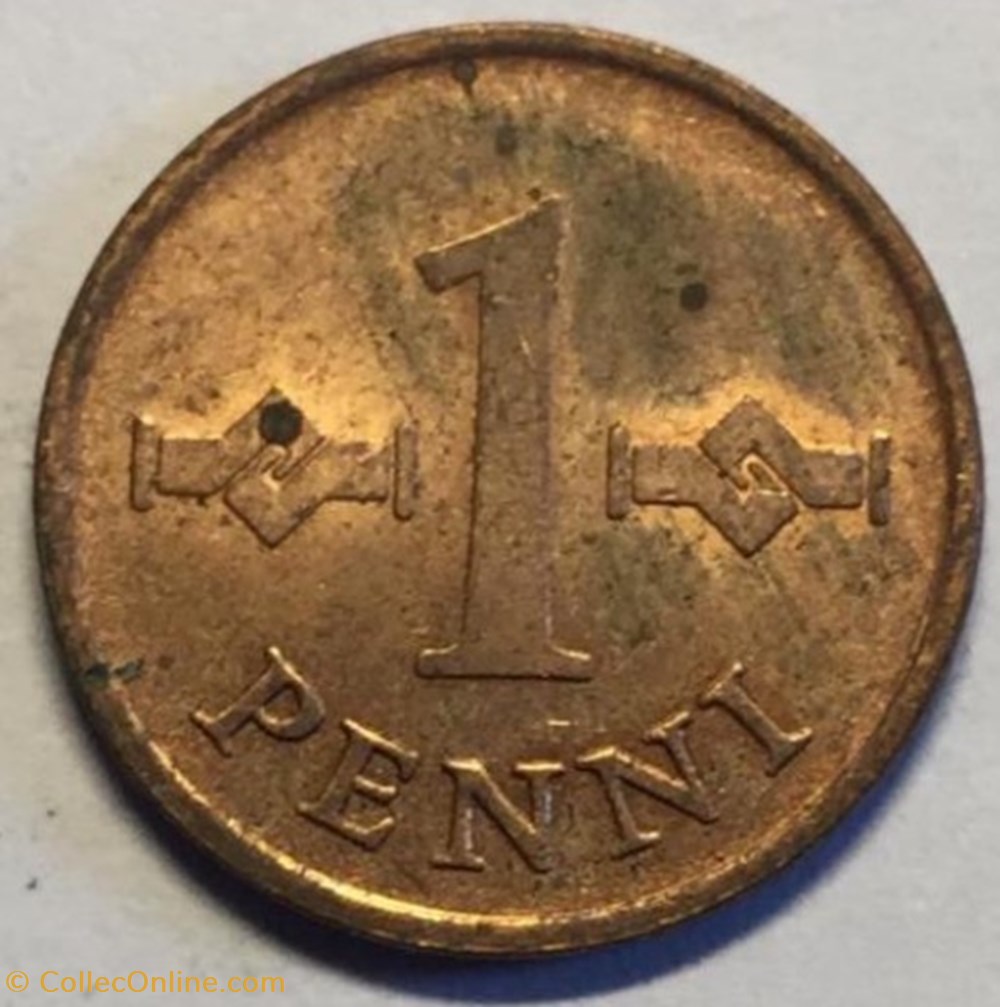 monnaies monde finlande 1 penni 1967