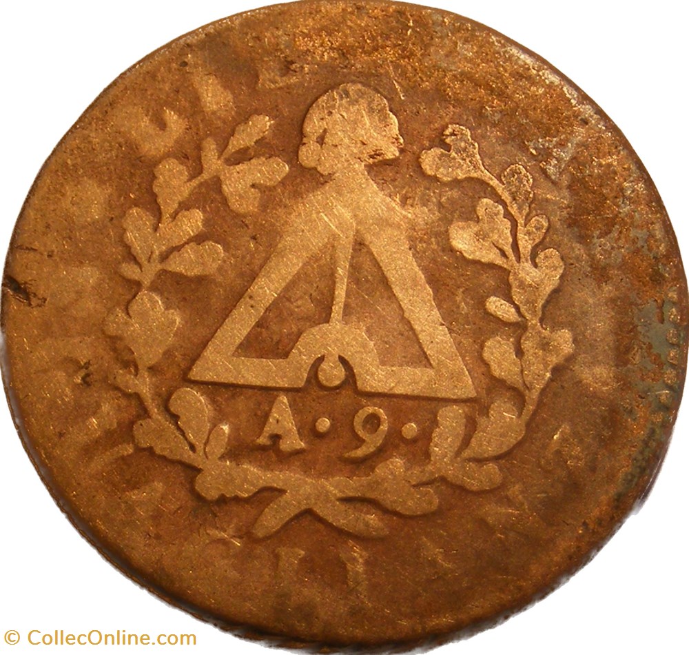 Italie 2 soldi Republique Subalpine A9 monnaies monde italie 2 soldi republique subalpine a9