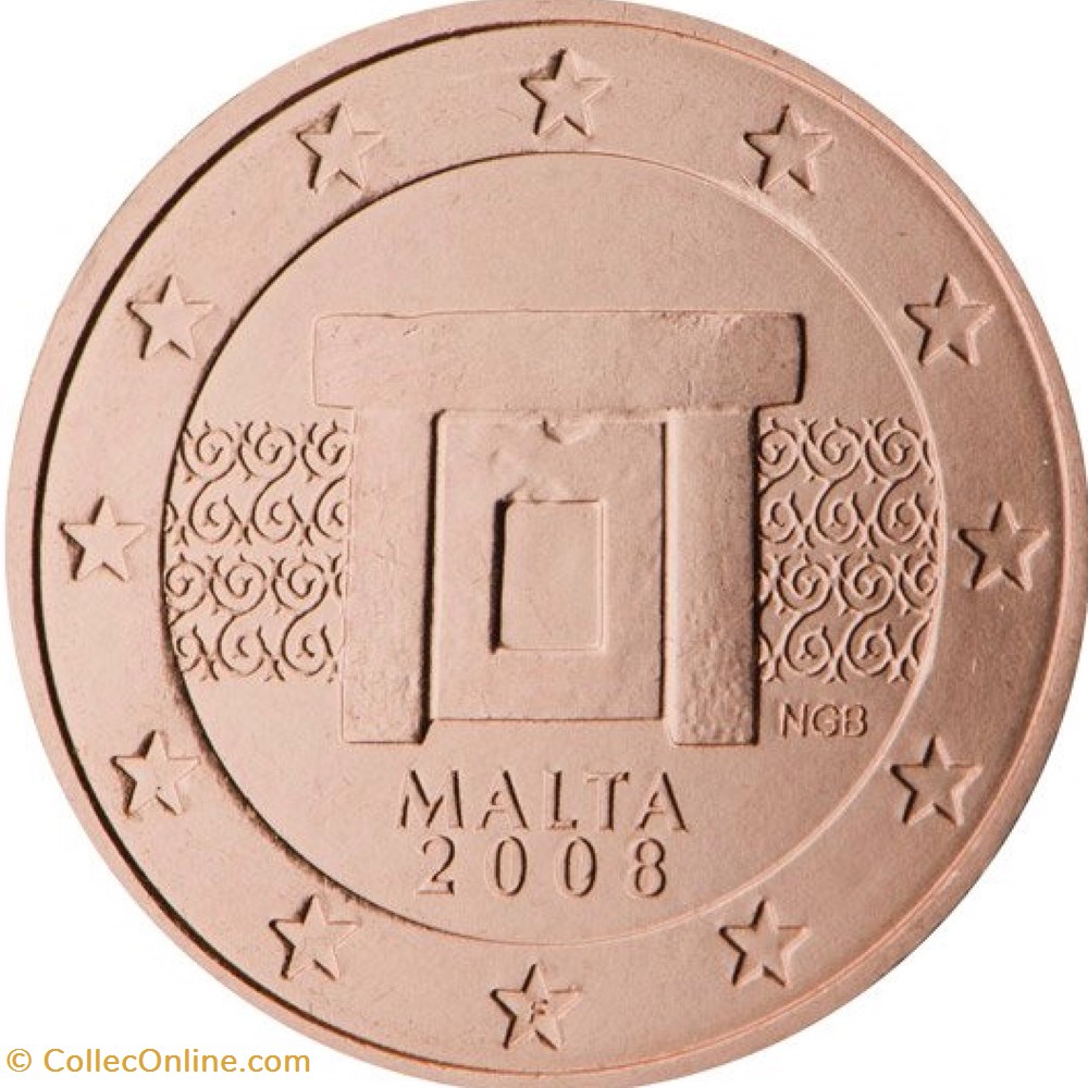 2 centimes euro 2008 monnaies euros a malte 2 centimes euro 2008
