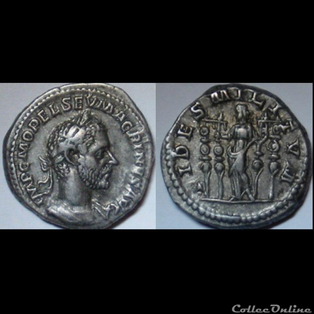 monnaies antiques romaines imperiales et republicaines denier macrin fides militum