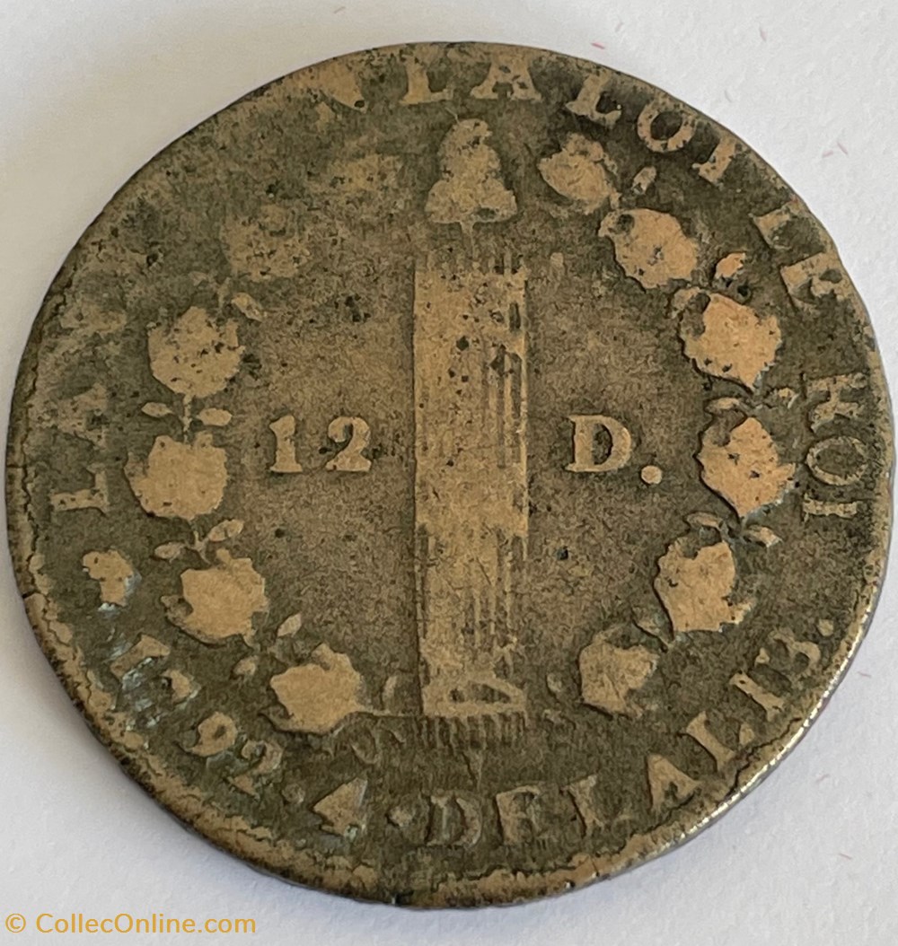 12 deniers dit "au faisceau", type FRANCOIS 1792 Dijon monnaies monde france 12 deniers dit au faisceau type francois 1792 dijon