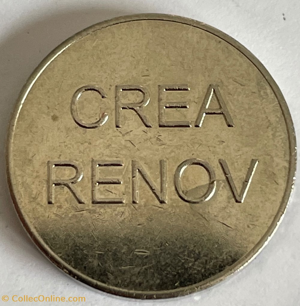 Jeton de Lavage voiture CREA RENOV monnaies paranumismatique jetons poids jeton de lavage voiture crea renov