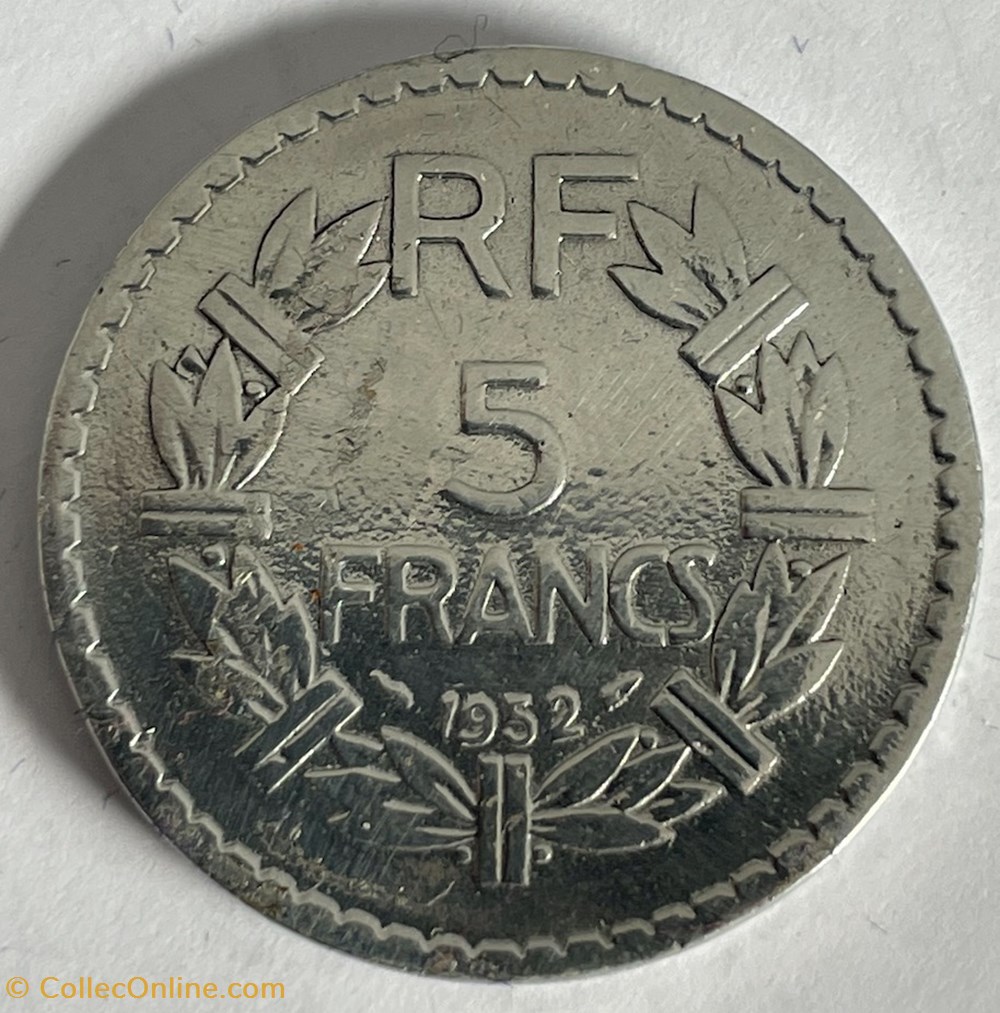 monnaies monde france 5 francs lavrillier 1952
