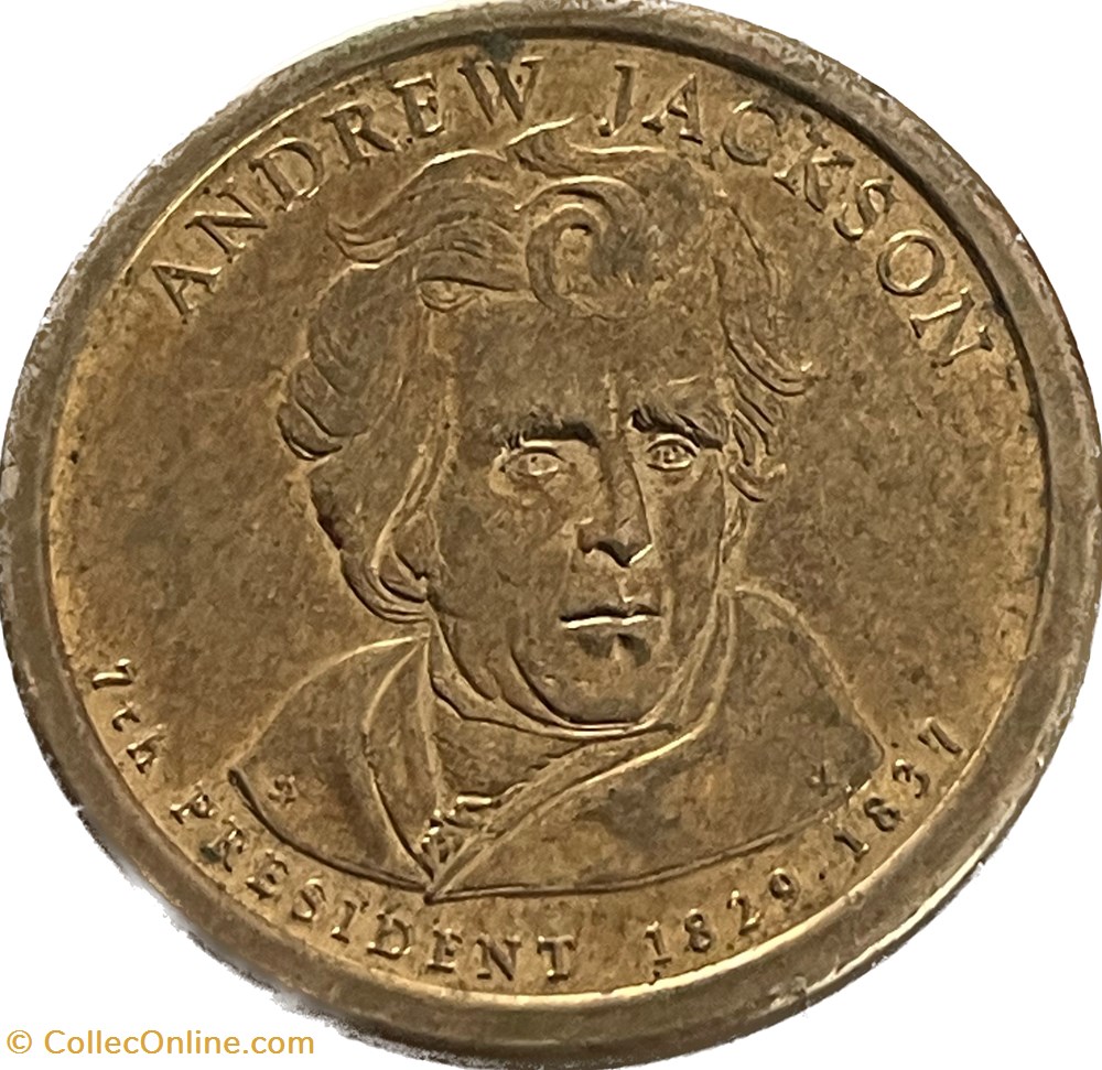 monnaies monde etats unis 1 dollar andrew jackson 2008